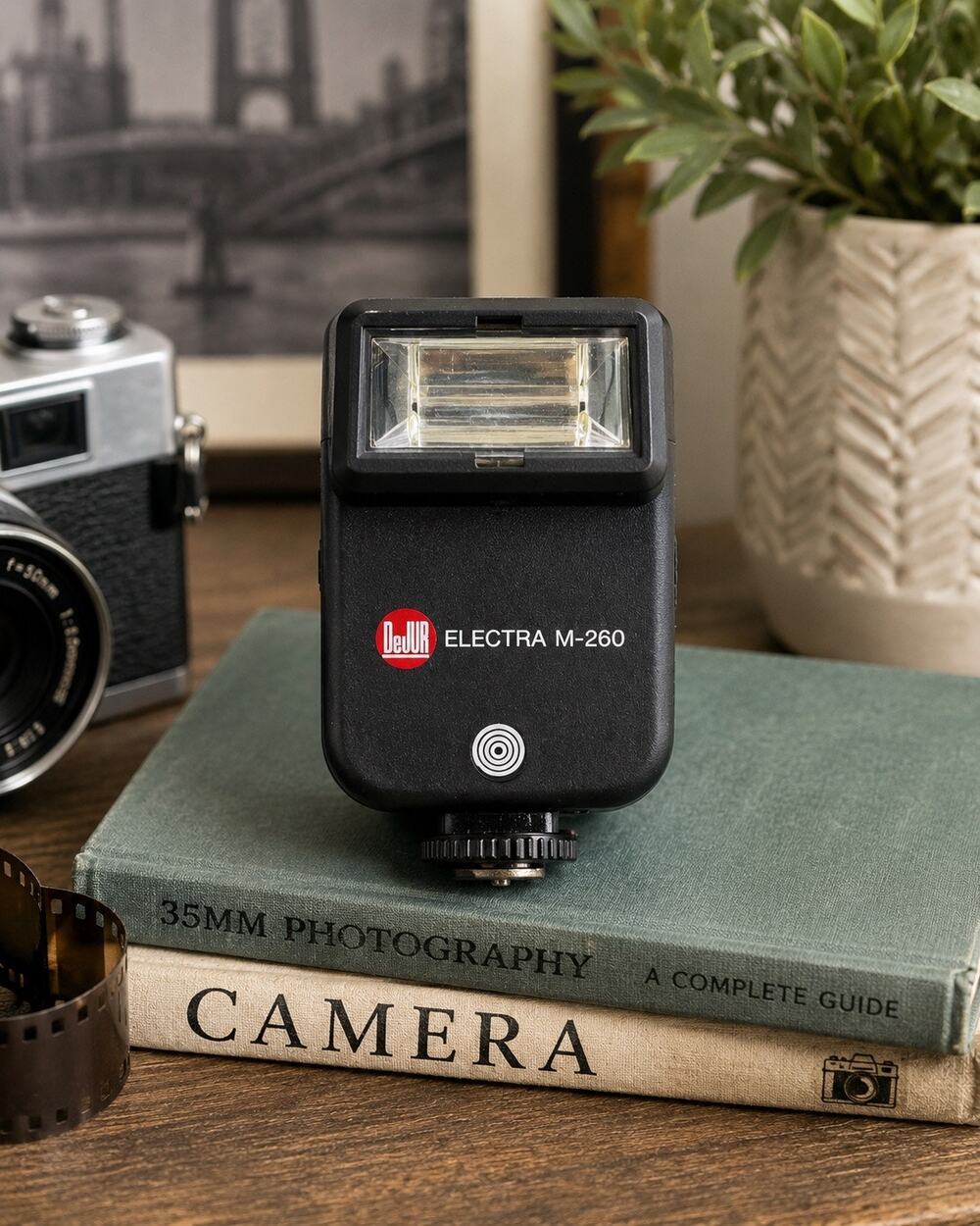 DeJur Electra M-260 Vintage Electronic Camera Flash Unit Hot Shoe Mount